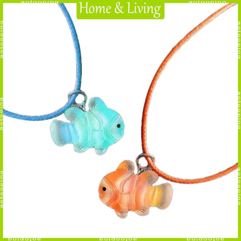 AOTOO Clownfish จี้ Collarbone Chain อารมณ์ปรับ Wax Line สร้อยคอ