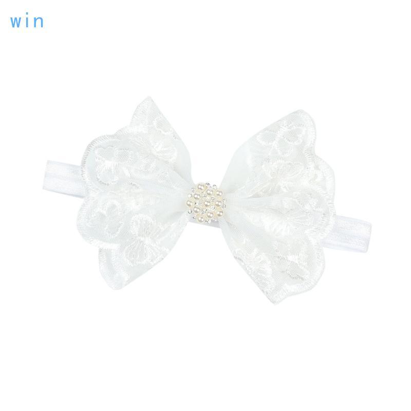 Win ที่คาดผมลูกไม้แบบยืดได้พร้อม Bowknot สําหรับทารกแรกเกิดเด็กผู้หญิงเครื่องประดับผมสบาย 36 ซม.เส้น