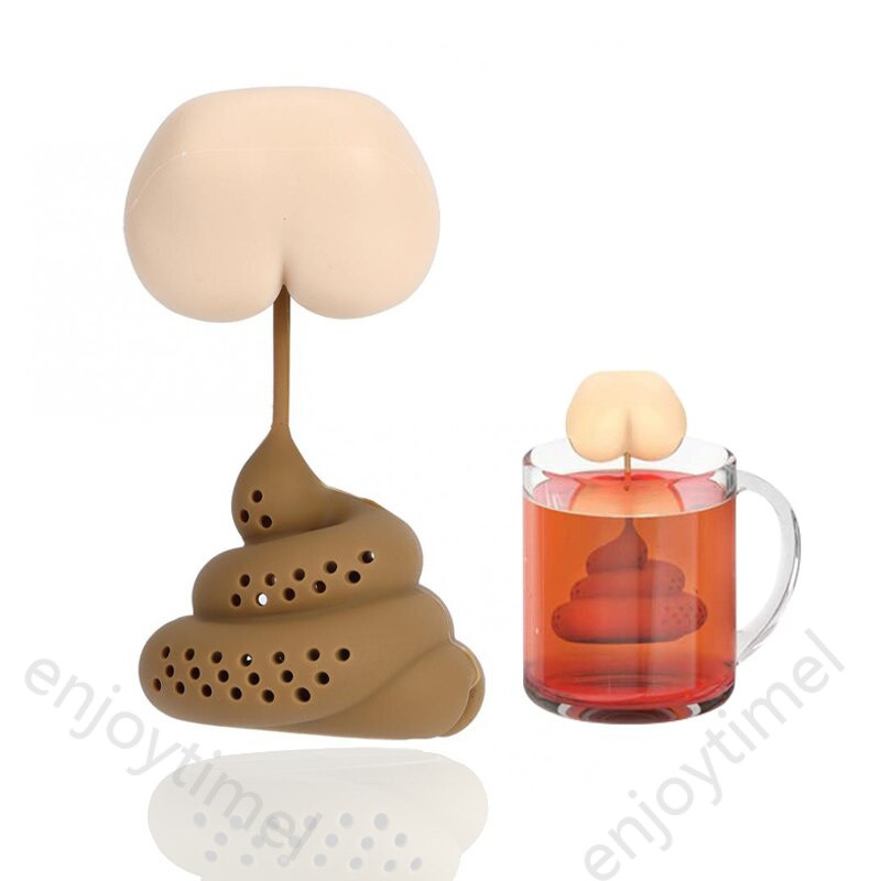 Reusable ซิลิโคนชา Infuser Creative Poop รูปตลกชาสมุนไพรกระเป๋ากรองกาแฟ Diffuser กรองชาอุปกรณ์เสริม