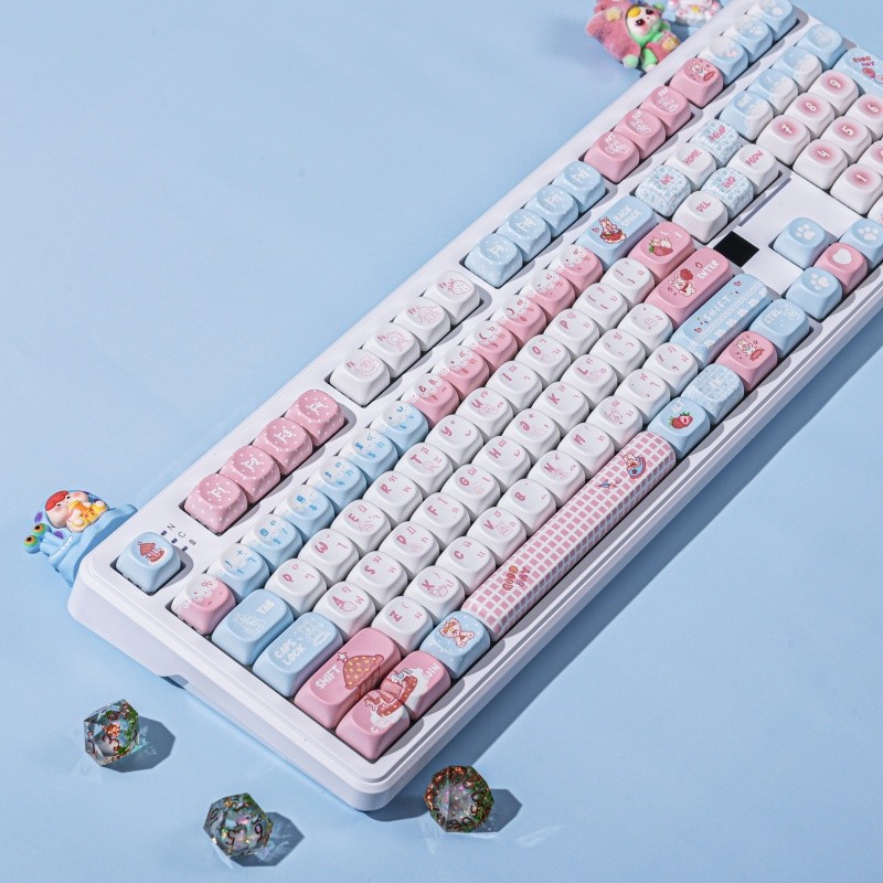 【จัดส่งภายในประเทศ】Yorkshire Cute Keycap Thai & English MOA High Beauty DYE-Sublimation เข้ากันได้กับคีย์บอร์ดเชิงกล MX Switch