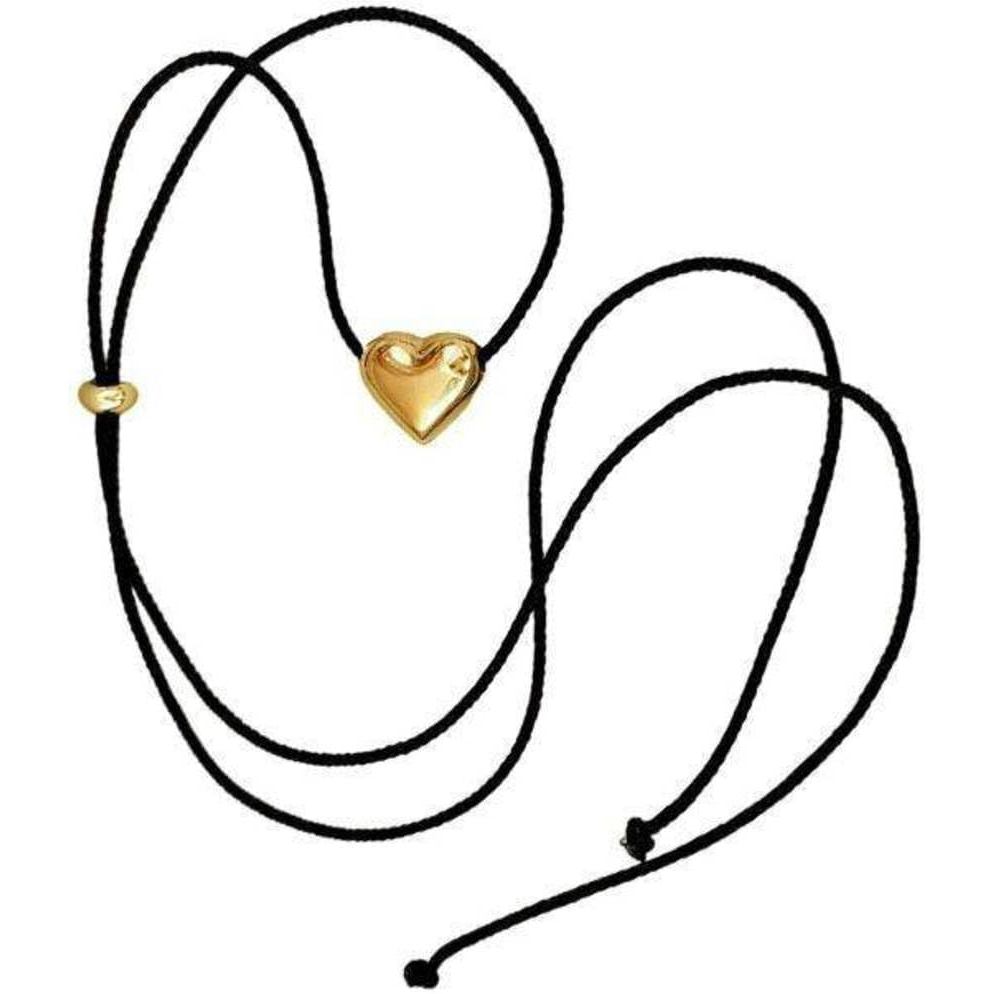 สร้อยคอ Love Rope Fever Wind Peach Heart Pull-Out โซ่ปลอกคอแบบปรับได้
