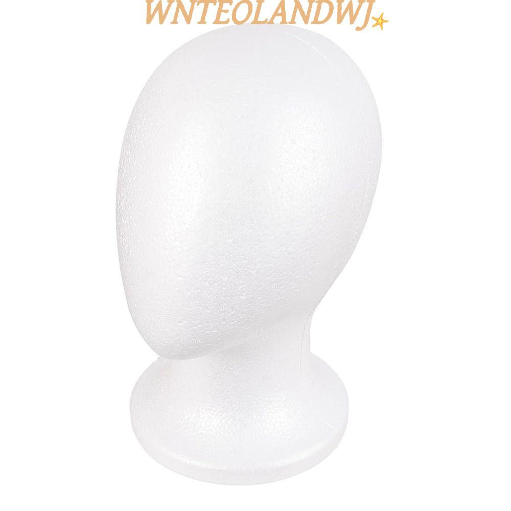WNTEOLANDWJ หัวหุ่นโฟม, ขาตั้งโชว์วิกผมน้ําหนักเบาสีขาว, การแสดงหมวกเครื่องประดับที่มีเสถียรภาพ