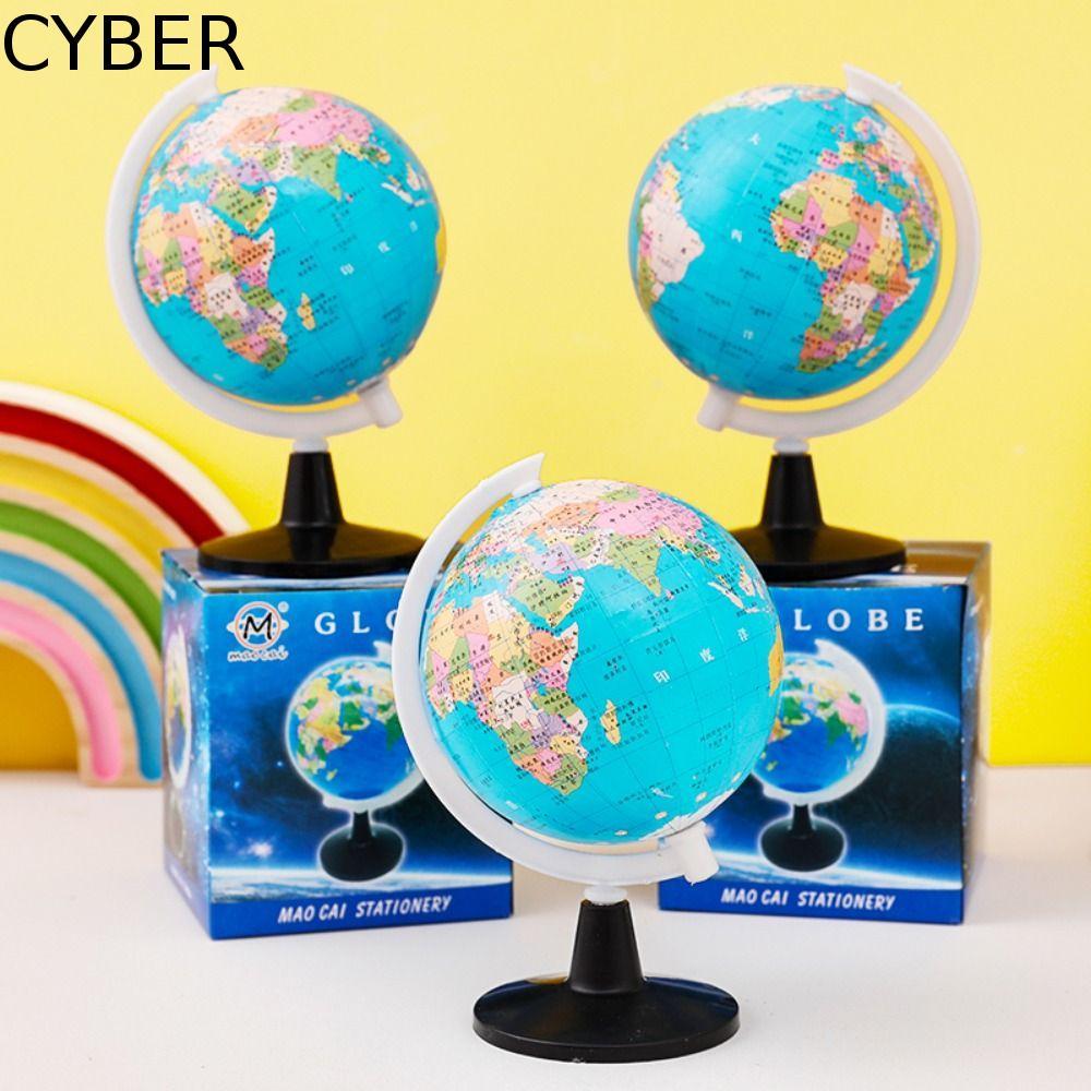 CYBER ภูมิศาสตร์ช่วยสอน พร้อมฉลากแห่งทวีป ลูกโลกพลาสติกของโลกพร้อมขาตั้ง โลกทรงกลม Early Education The Earth เครื่องประดับของเล่นสําหรับเด็ก
