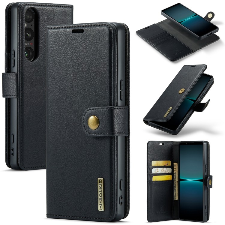 เตรียมจัดส่ง DG.MING Crazy Horse Texture เคสโทรศัพท์หนังที่ถอดออกได้สําหรับ Sony Xperia 1 V/Sony Xpe