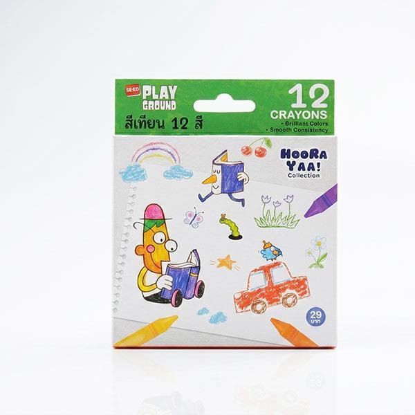 (Tech Inspire) : PG1-สีเทียน 12 แท่ง : Play Ground-1A Crayons (PG1A-CRAYON-12)