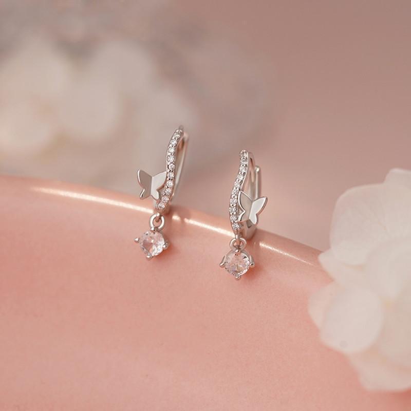Lyric Butterfly Earrings ต่างหูเงินแท้ S925 [MERCELO]