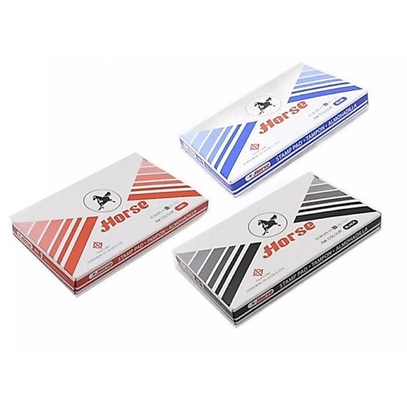 แท่นประทับตราฝาเหล็ก ตราม้า # 1 สีน้ำเงิน,แดง ราคาถูก Shopee Lazada
