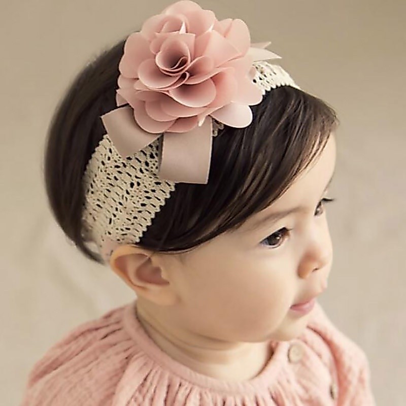 ที่คาดผมเด็กดอกไม้สาวสีชมพูริบบิ้นคาดผมสำหรับเด็กทารก Headbands