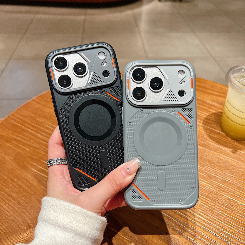 พรีเมี่ยม Heavy-duty Drop-resistant Wireless Charging Magnetic Cooling Case สําหรับ iPhone 17 16 15 14 13 12 Pro Max Plus