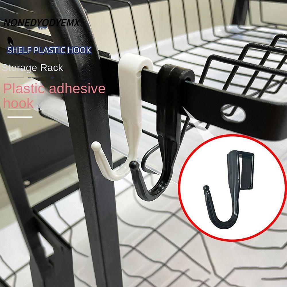 NONDYEMX 4pcs Coat Hook, Clip-on Multi-functional Square Tube Claspsps Hooks, สะดวก Home Storage Accessories Plastic Storage Rack Home Kitchen