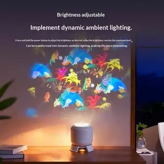 [DreamNest] 360 หมุน LED Ocean Projector Night Light USB ชาร์จโคมไฟแบบไดนามิกพร้อมเอฟเฟกต์สีสําหรับห้องนอนผ่อนคลาย (th)