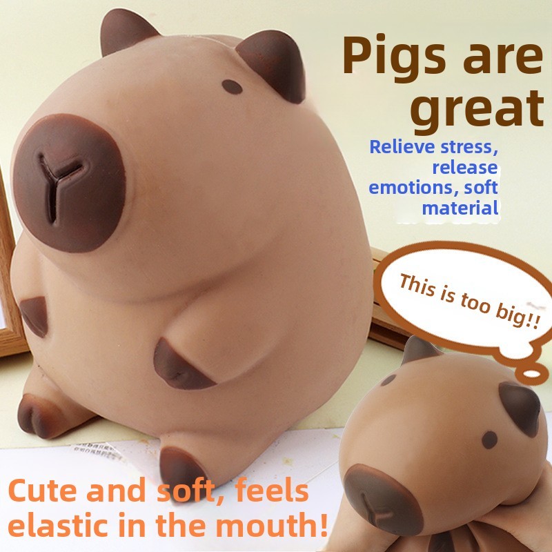 ของเล่นบีบอัดคลายเครียด ตุ๊กตาคาปิบาระขนาดใหญ่ ฟื้นตัวช้า สัมผัสนุ่มละมุน เหมาะเด็กและวัยรุ่น