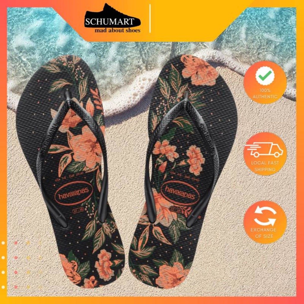AG1 [BY SCHUMART] Havaianas Women Slim Organic Black Flip Flops