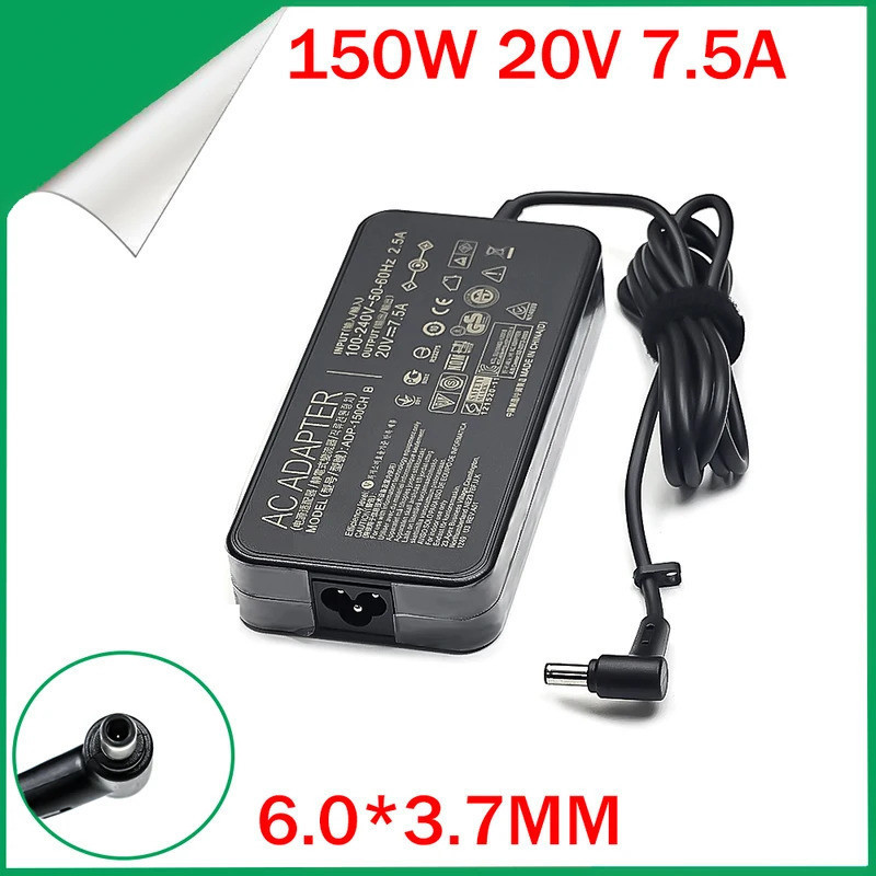 20V 7.5A 150W 6.0*3.7 มม.AC โน้ตบุ๊คแล็ปท็อปอะแดปเตอร์สําหรับ ASUS Rog FX95D VX60G TUF Gaming A15 FX