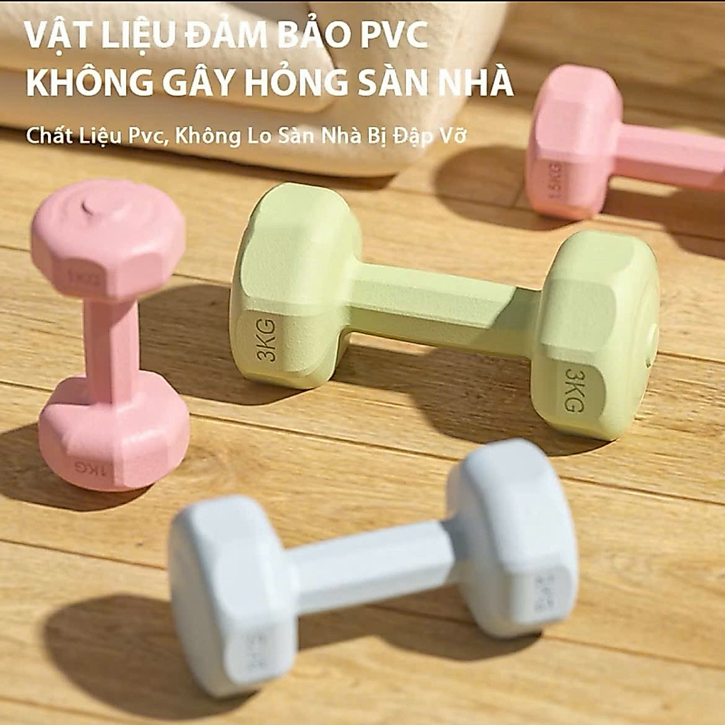 Combo 2 ดัมเบลพลาสติกสําหรับผู้ชายและผู้หญิงเฉพาะในยิมโยคะพิลาทิส 2Kg 3Kg 4Kg 6Kg กีฬาฟิตเนสที่บ้าน