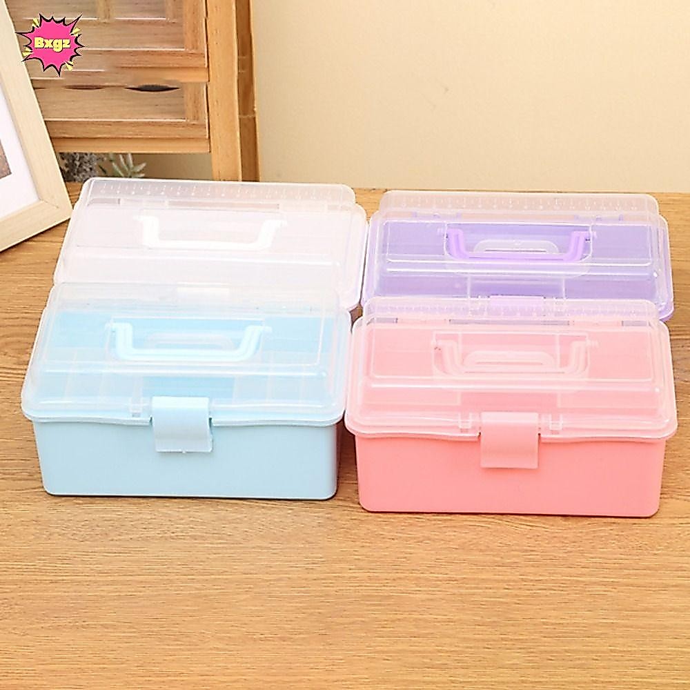 INNICE ที่เก็บกิ๊บแต่งหน้า, กล่องเก็บของความจุขนาดใหญ่ 2/3 ชั้น, ที่เก็บเครื่องประดับพลาสติกพับได้แบบพกพาในครัวเรือน