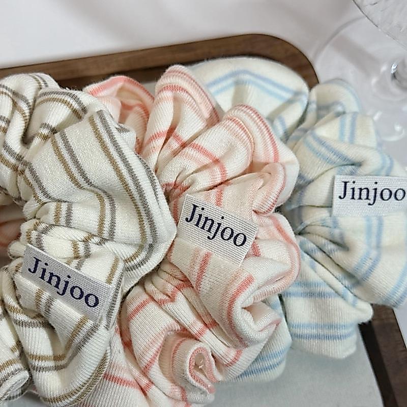 Jinjoo ยางรัดผม Pastel Check Set ผ้าเกรดดี ผ้าหนานุ่ม สีสันน่ารัก มี 3 สี ขนาด 12 cm. เหมาะกับทุกเส้นผม