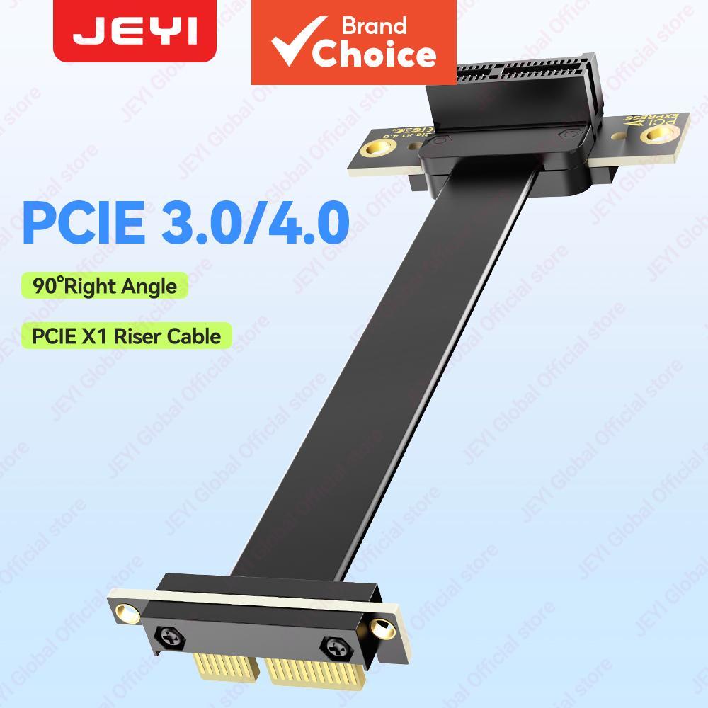 JEYI PCIe 3.0/4.0 X1 Riser Cable 90° สายต่อ PCI Express มุมขวาสําหรับการ์ด WiFi, อะแดปเตอร์ M.2 SSD, การ์ด USB และการขยาย PCIe