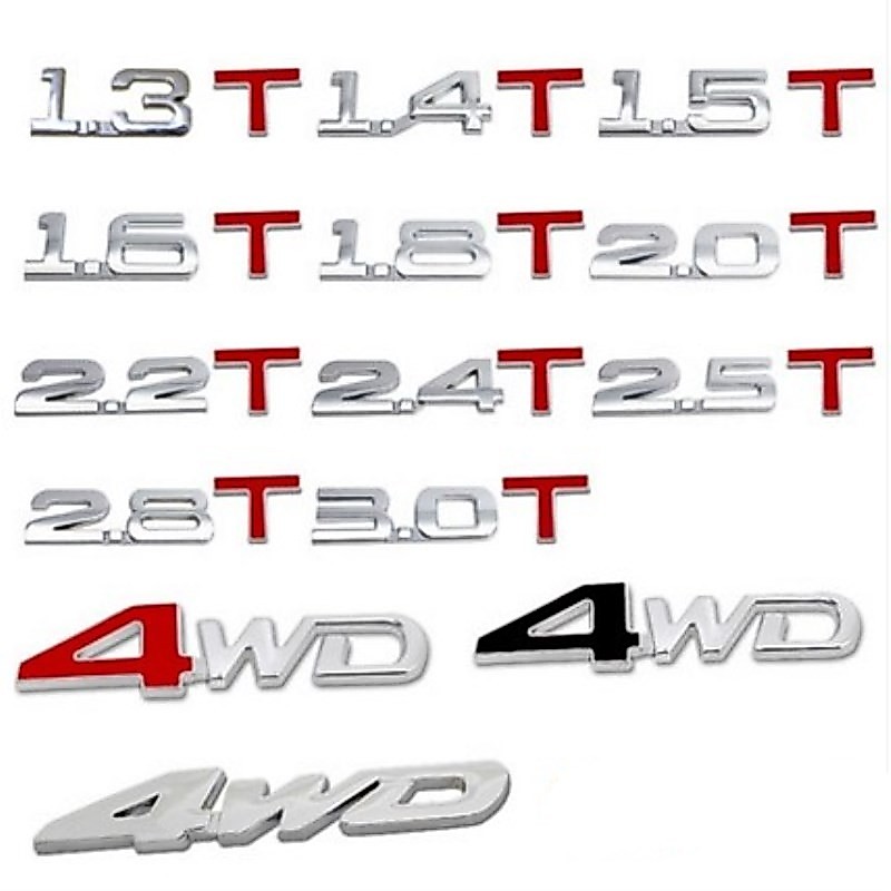 รถ 3D โลหะรถสติกเกอร์โลโก้รถสติกเกอร์ Creative ดัดแปลง Displacement หางสติกเกอร์ 1.8T 2.0T 3.0T สติก