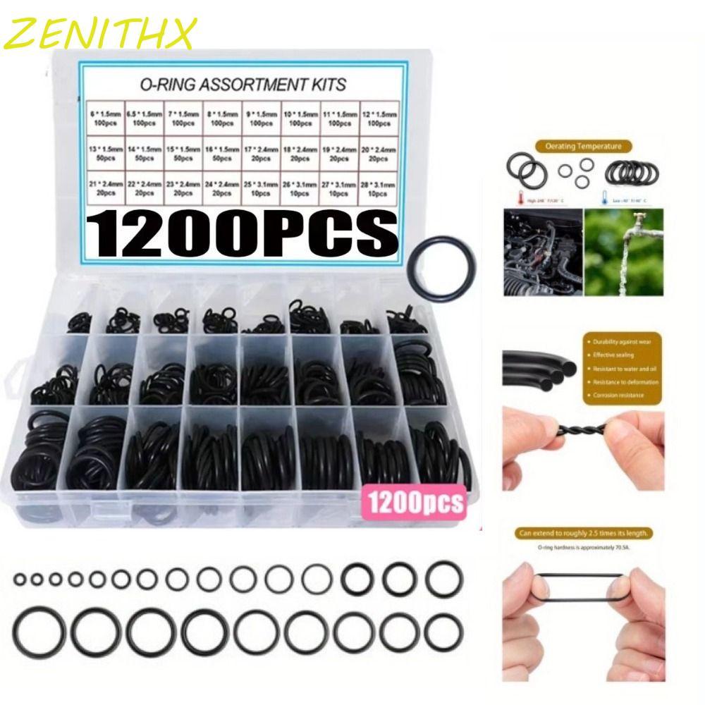 ZENITHX 1200PCS เครื่องปรับอากาศ O แหวนชุด,ยางไนไตรล์ซีลบํารุงรักษายาง O-แหวน,แรงดันสูงทนทานทนต่อการสึกหรอ O-Type แหวนปิดผนึกประปา