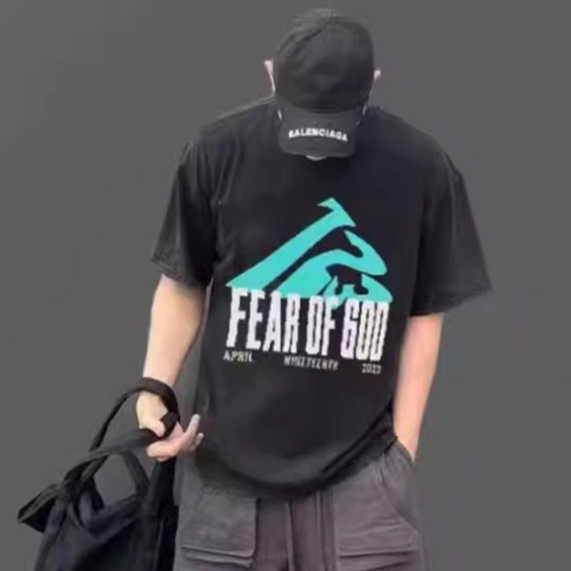 ESSENTIALSZONE RRR123 Washed High Street American Street Wear ผู้ชายผู้หญิงคู่เสื้อยืดแขนสั้นหลวม
