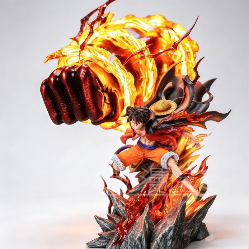 จัดส่งฟรี One Piece LZ Studio Industrial Fire Three-speed Luffy Big Fist Luffy Luminous Doll Model D