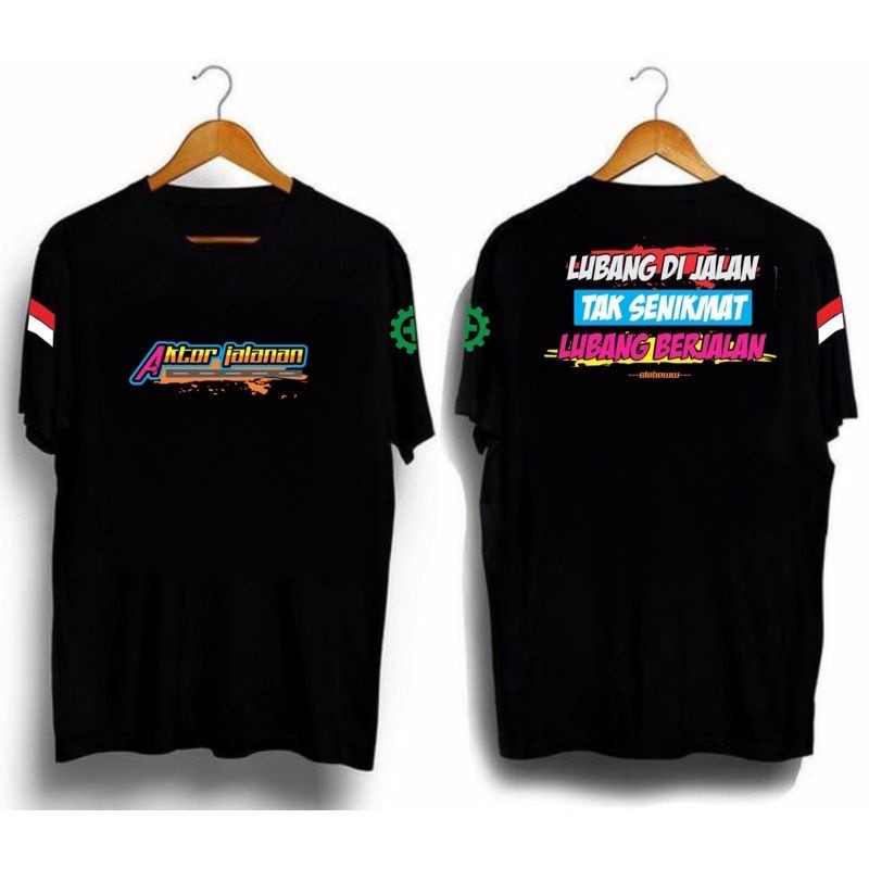 เสื้อยืด Street Actor มีรูเดิน / เสื้อยืดคํา / เสื้อยืด Distro / ผู้ชาย / Street Actor Driver
