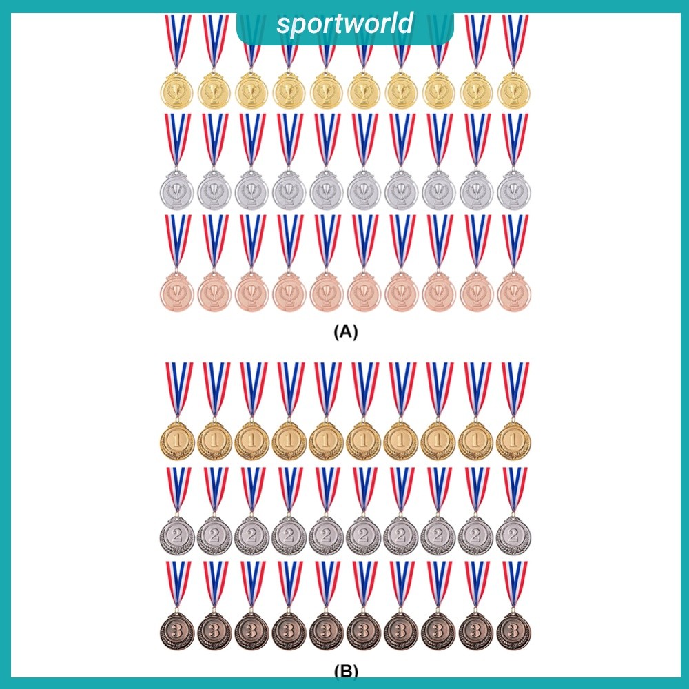 30 ชิ้น 2 นิ้ว 1st 2nd 3rd รางวัลเหรียญคอริบบิ้นทองเงิน Bronze รางวัลทองสําหรับเด็กกีฬาการประชุม _ S