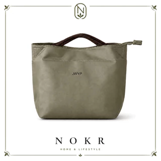 NOKR ใหม่ญี่ปุ่นที่เรียบง่ายแบบพกพาถุงอาหารกลางวันกันน้ำอลูมิเนียมฟอยล์กล่องอาหารกลางวันกระเป๋าพนักงานออฟฟิศนักเรียนไนล่อนแสงกล่องอาหารกลางวันกระเป๋า