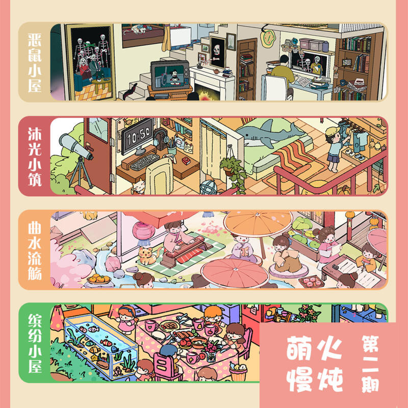 3/4 ชิ้น [Sofooky Series] 3D ภูมิทัศน์สติกเกอร์กันน้ําวัสดุขนาดใหญ่การ์ตูนสไตล์ Scrapbooking Journal