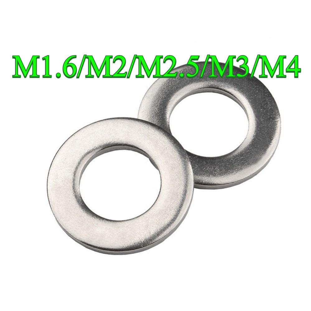 304 เครื่องซักผ้าแบบแบนสแตนเลส M1.6/M2/M2.5/M3/M4 (PW-DQ-TH)