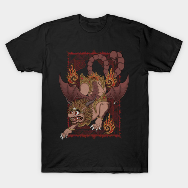 เสื้อยืด Vintage Manticore in Kamasan Style T-Shirt แท้ Cotton 100% แฟชั่น S-5XL y2k ใส่เดินทาง