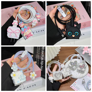 เคสป้องกันสายเคเบิล อะแดปเตอร์ชาร์จ จัดระเบียบ ป้องกันการกัด สายหัก สายชาร์จสำหรับ iPhone PD 20W/18W-XF