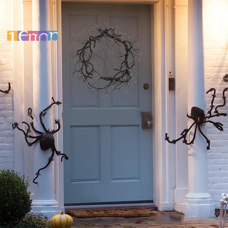 [Lemon] Stained Glass Cat ฮาโลวีน Night Garland เทศกาลเลียนแบบผสม Vine Tree Garland Black Popcorn Ga