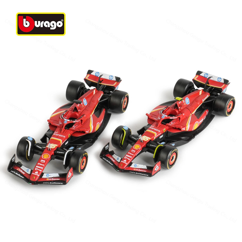 [NEW] Bburago 1:43 Ferrari 2025 Sf24 #16 #55 F1 รถแข่งสูตรจําลองแบบคงที่รถโมเดลโลหะผสมDiecast