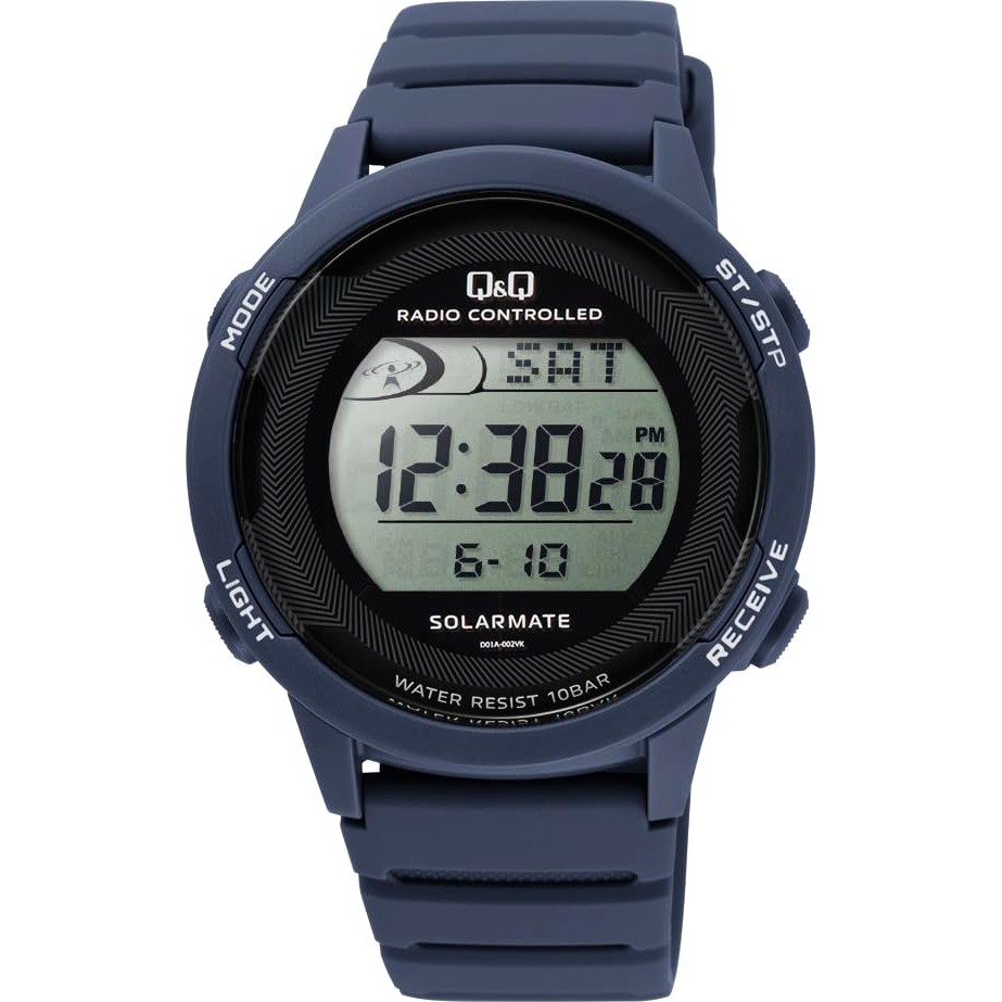 Citizen Q&Q Watch Q&Q Digital Radio Solar 10 Bar  Urethane Strap D01A-005VK  Blue