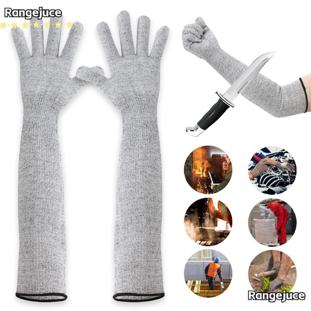 RANGEJUCE 1 คู่ Anti Cut ถุงมือที่มีประโยชน์ Breathable Cut-Resistant HPPE Cut Resistan