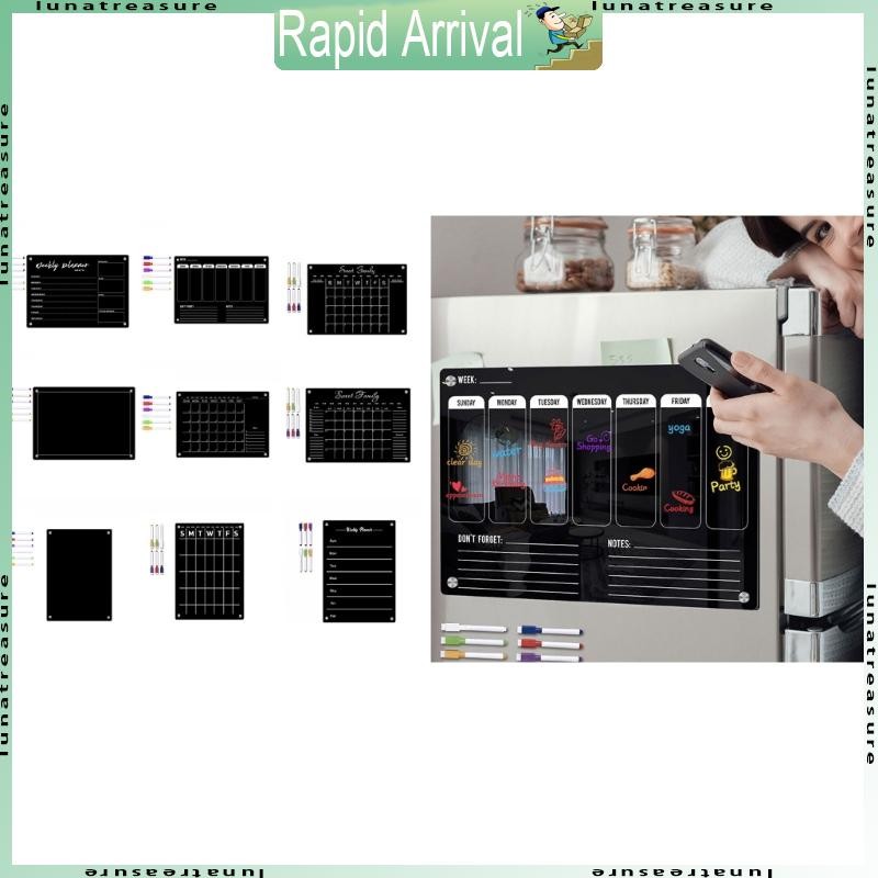 Lun Magnetic Calendar Weekly Planner ปฏิทินแม่เหล็กกระดานดํา To-do-list Board