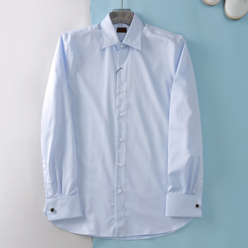 YDSO Zegna Men's Clearance Long Sleeve Shirt Men's Business Shirt Casual Top French Button Wedding G