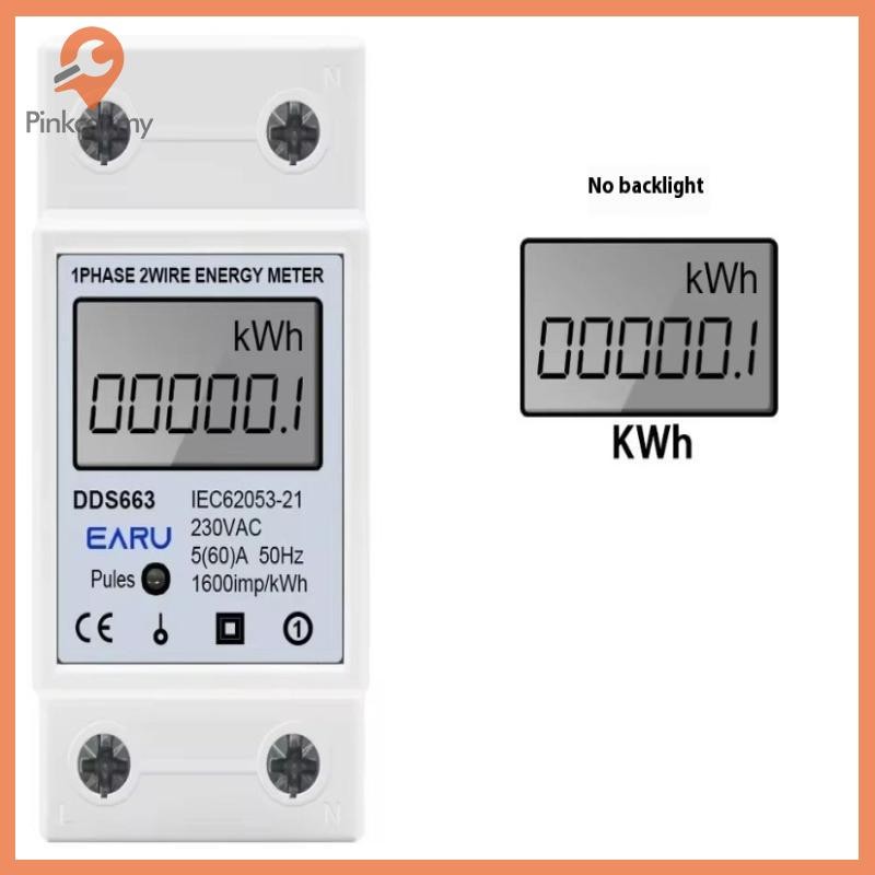 Pinkcat AC 220V 60A 50Hz LCD Digital Display Single Phase Electric Energy Meter KWH AC Digital Watt-