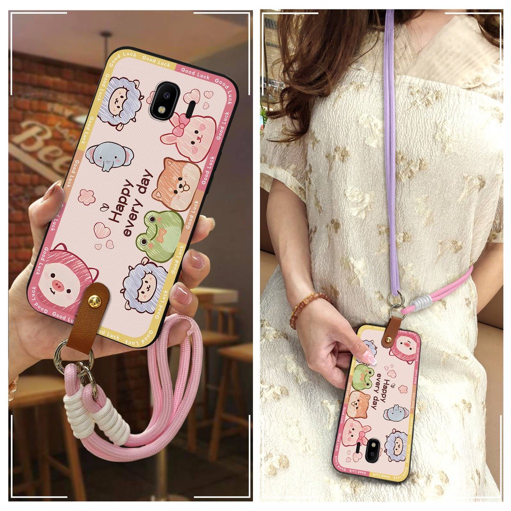 TPU กันกระแทกเคสโทรศัพท์สําหรับ Samsung Galaxy J4 2018/J400F ทนทาน Crossbody ซิลิโคนปกหลังนุ่มกรณีกา