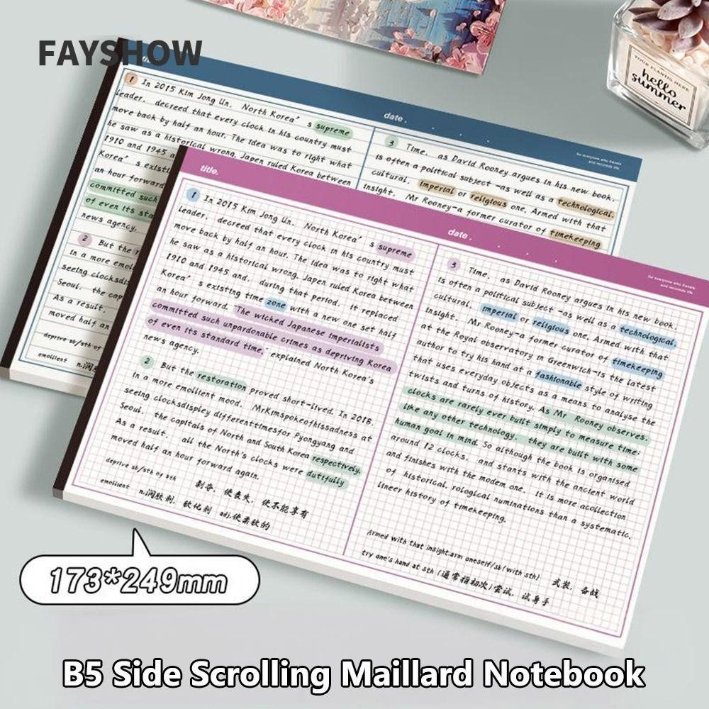 FAYSHOWTH 20แผ่น/หนังสือ Notepad, B5 โน้ตบุ๊ค B5 แบบฉีกได้, สํานักงานโรงเรียนกระดาษแนวนอนเป็นมิตรกับ