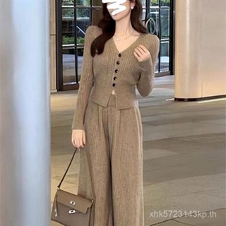 ชุดเซ็ตสองชิ้นสไตล์เกาหลี ฤดูใบไม้ร่วง สไตล์หรูหรา สามารถแมッ…