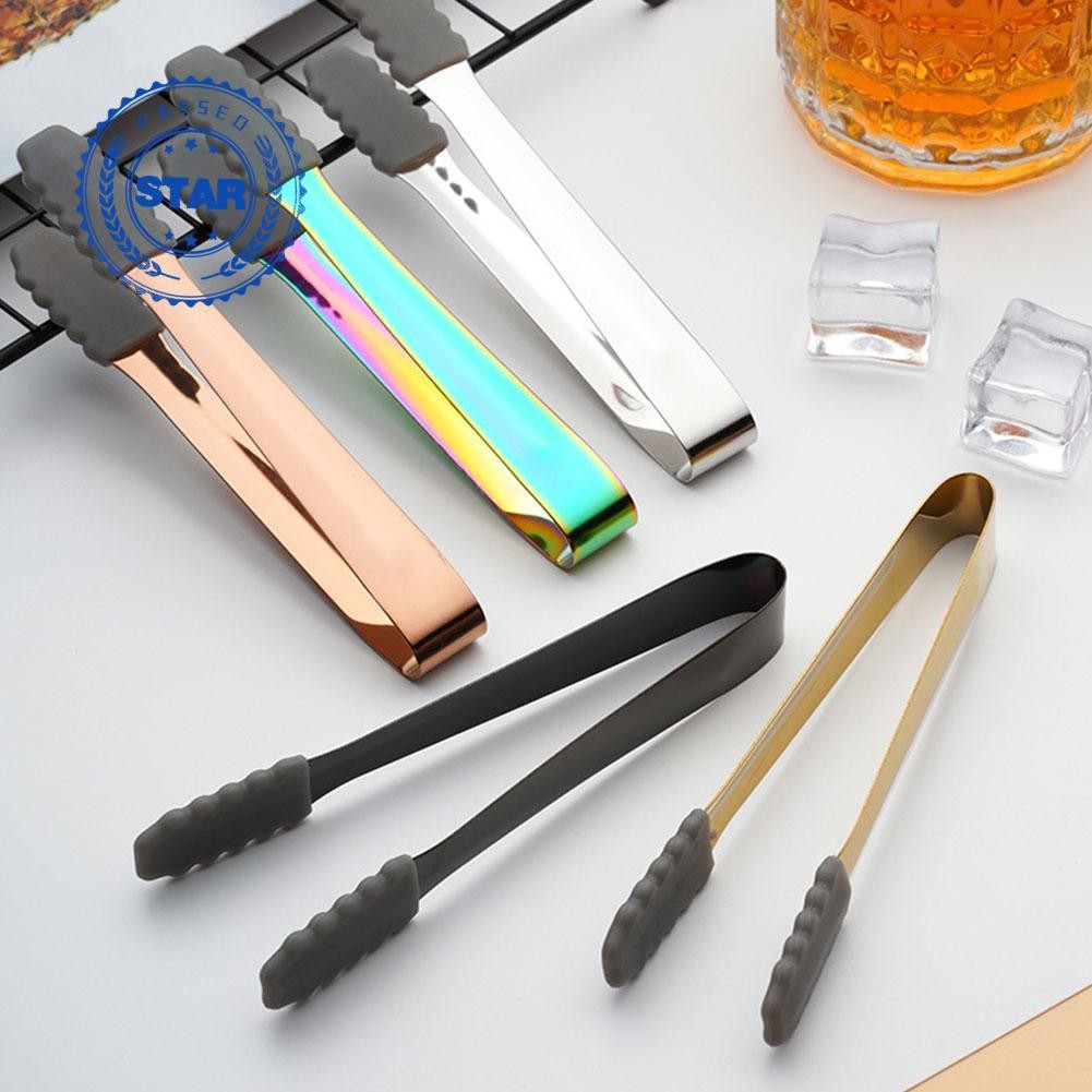 ซิลิโคนอาหาร Tong สแตนเลสแหนบครัวทําอาหารลื่น Bbq เครื่องมือสลัด 5 R7z4