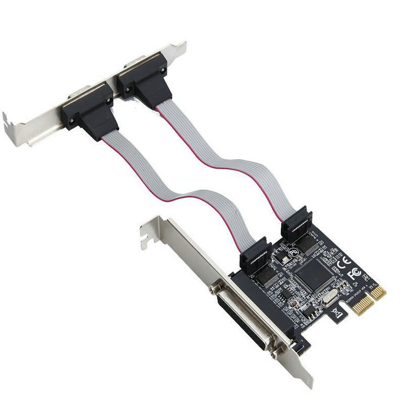 MOS9900PCI-E Serial Port Parallel Port Card pcie ถึง RS232/DB25 อินเทอร์เฟซ 4 พอร์ตการ์ดขยาย Multi-I