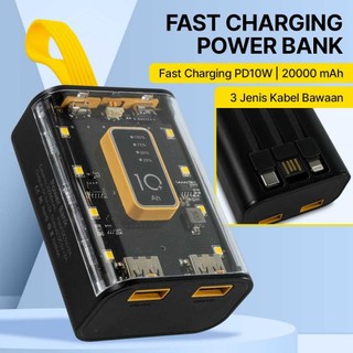 WST PowerBank Fast Charging PD10W 4in1 20000 10000mAh Pengisi Daya Gadget Baterai Transparan - WS731