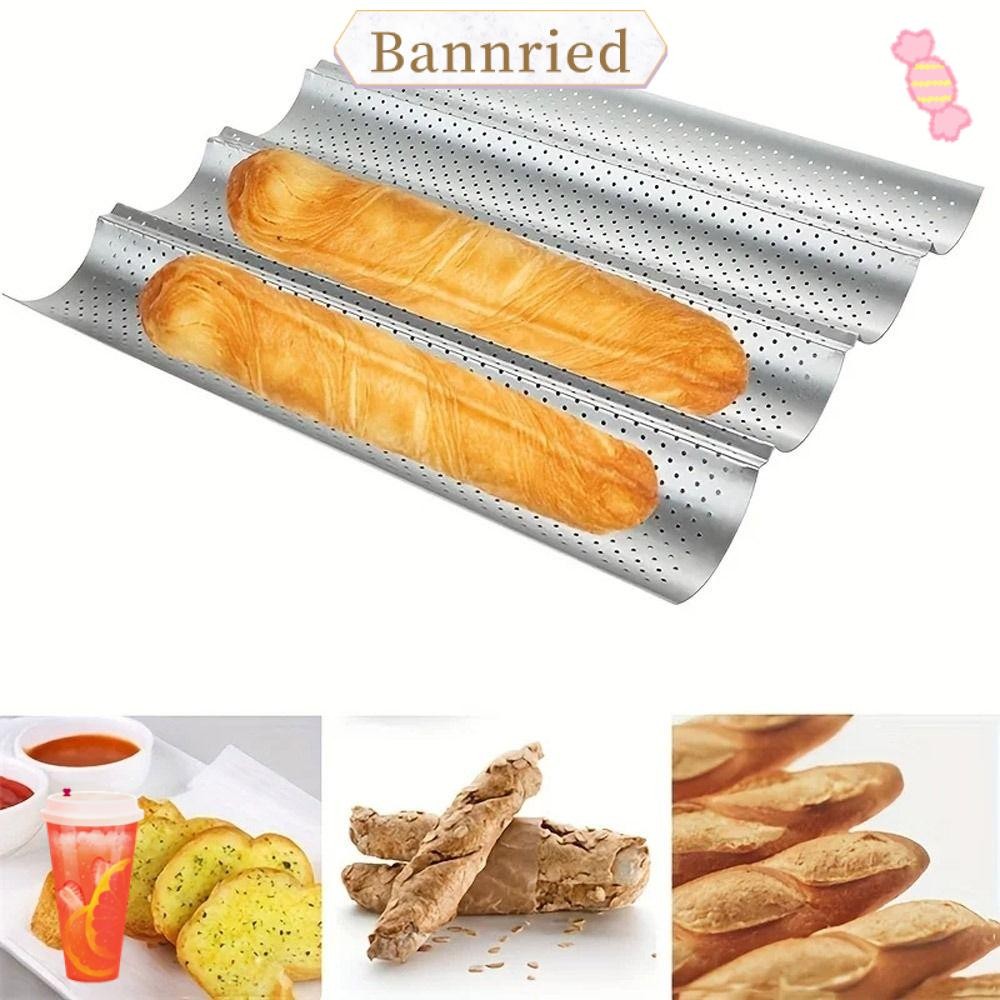 BANNRIEDSG แม่พิมพ์ Baguette, Bakeware Waves Baguette Baking Tray, Baking Tool French Bread Toast No