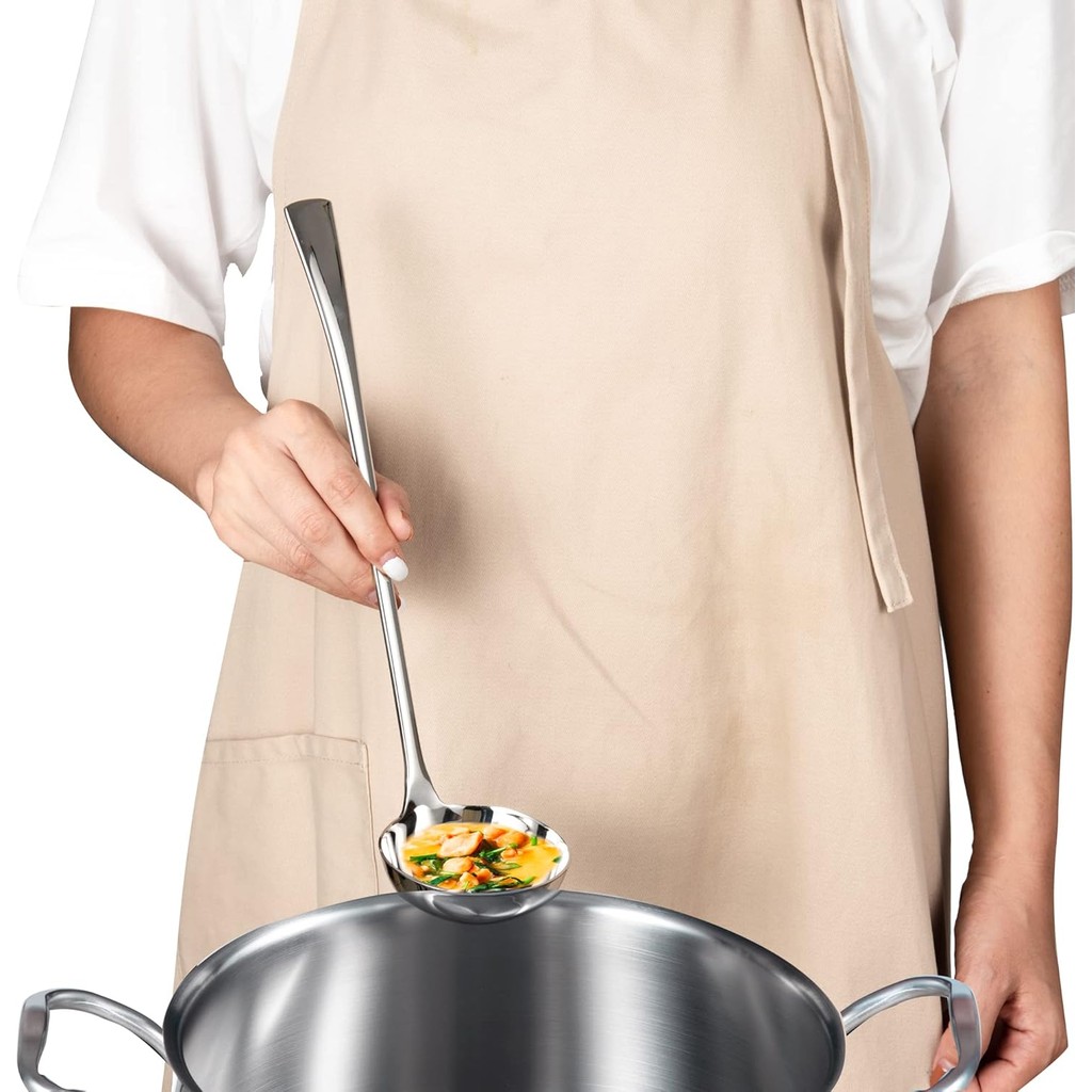 IMEA Punch Ladle ซุป Gravy Ladle 18/10 สแตนเลส Heavy Duty ครัวทําอาหารเสิร์ฟ Ladle 11 นิ้ว, 2.7-Ounc