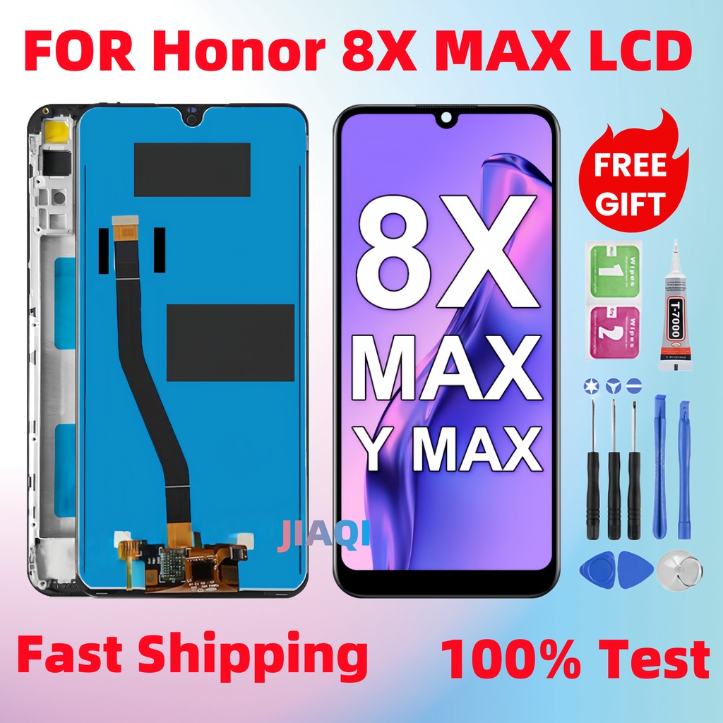 สําหรับ Huawei Y Max LCD/Honor 8X Max LCD ARS-L22 ARS-AL00 จอแสดงผล LCD หน้าจอสัมผัสพร้อมกรอบ Digiti