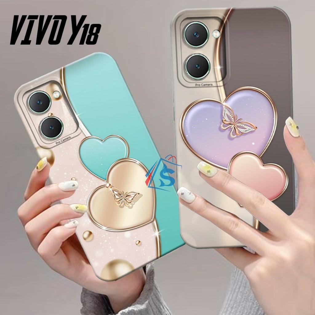 HP [SHARK CASE] Softcase VIVO Y18 4G 2024 ใหม่ล่าสุด Love Motif - เคส Vivo Y18 - เคส Vivo Y18 - เคส 